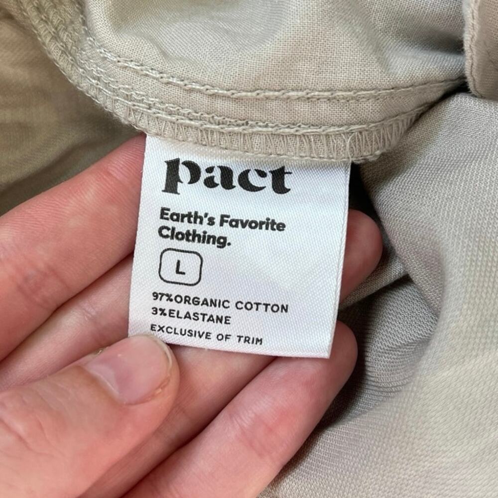 Pact Daily Twill Pant Pull On Drawstring Organic Cotton Stretch Casual - Large - Picture 9 of 11